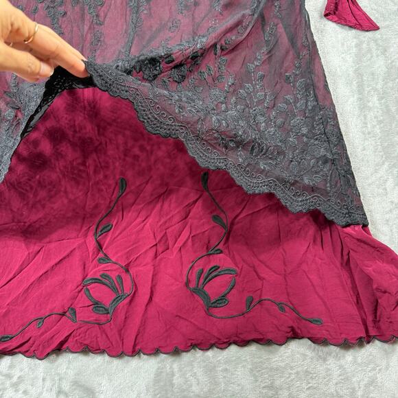 Belle Poque Victorian Ruffled Maxi Dress Medium Lace Mesh - Picture 6 of 13